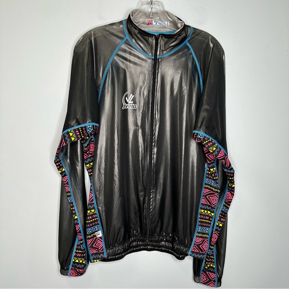 JL Velo Long Sleeve Ultra Lightweight Full Zip Cycling Windbreaker Jacket M